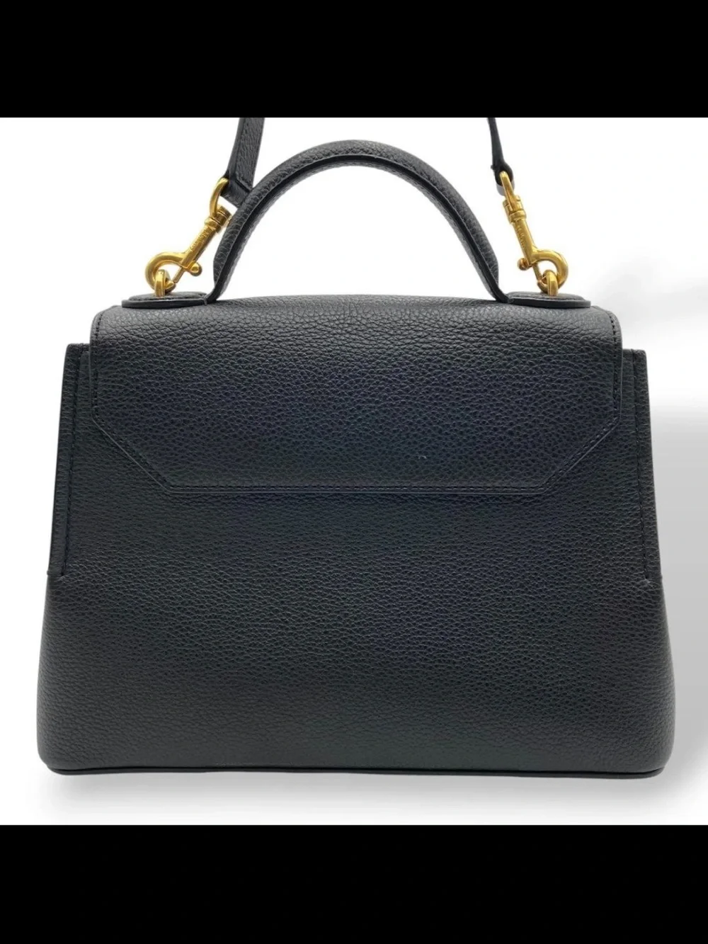Mulberry Black Pebbled Leather Satchel with Gold Hardware